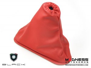 FIAT 500 eBrake Boot - Black Italy - Red Leather w/ Black Stitching 